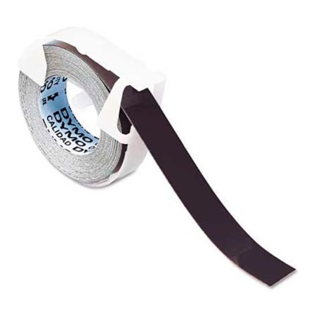 Dymo DYMO Self-Adhesive Glossy Labeling Tape for Embossers, 3/8" x 9-3/4' Roll, Black 520109